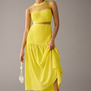 Vineet Bahl Textured Sheer Overlay Dress